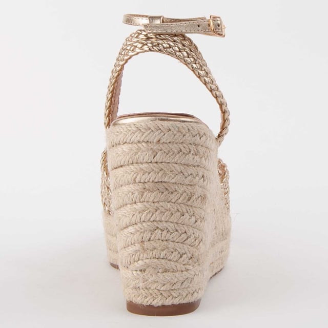 Espadrille wedge sandals for women. 100% natural leather insole. Comfortable fit. Manufactured by other brands for our brand. Approximate measurements: 8 cm wedge and 3 cm platform