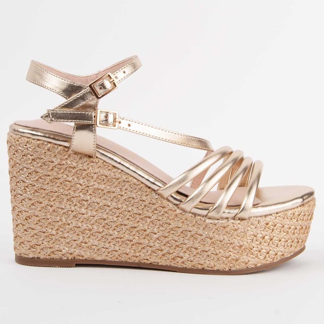 Espadrille Wedges für Damen. Einlegesohle aus 100% natürlichem Leder. Bequemer Sitz. Hergestellt von anderen Marken für unsere Marke. Ungefähre Maße: 10 cm Keilabsatz und 4 cm Plateausohle.