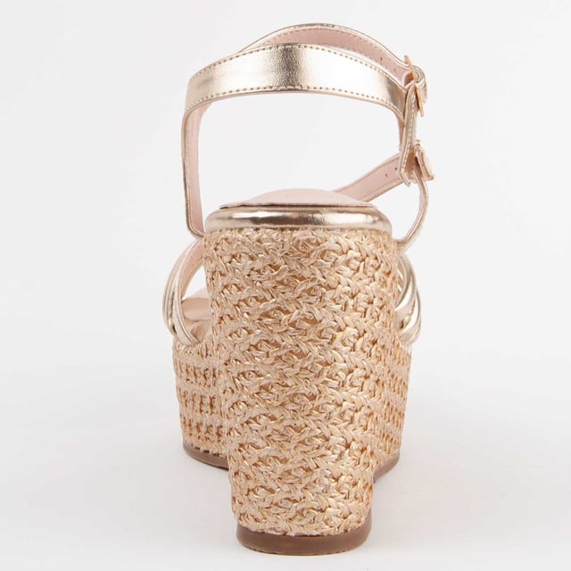 Espadrille Wedges für Damen. Einlegesohle aus 100% natürlichem Leder. Bequemer Sitz. Hergestellt von anderen Marken für unsere Marke. Ungefähre Maße: 10 cm Keilabsatz und 4 cm Plateausohle.
