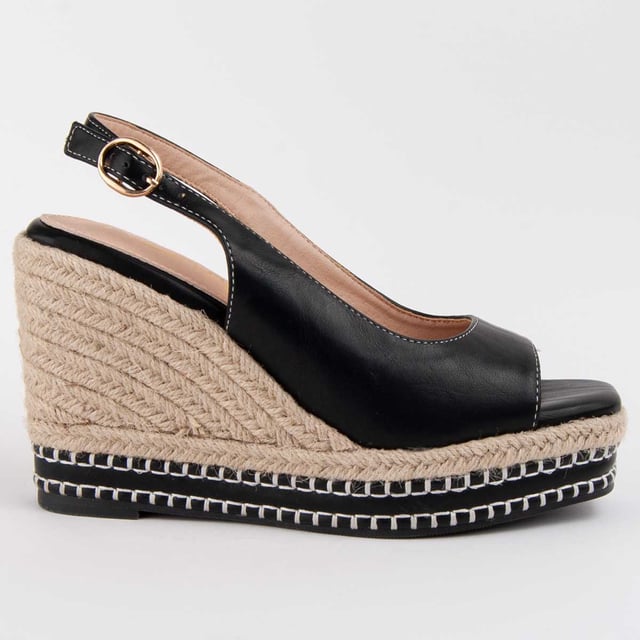 Espadrille Wedges für Damen. Einlegesohle aus 100% natürlichem Leder. Bequemer Sitz. Hergestellt von anderen Marken für unsere Marke. Ungefähre Maße: 9 cm Keil und 3 cm Plattform.