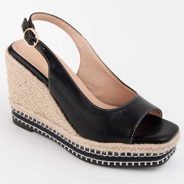 Espadrille Wedges für Damen. Einlegesohle aus 100% natürlichem Leder. Bequemer Sitz. Hergestellt von anderen Marken für unsere Marke. Ungefähre Maße: 9 cm Keil und 3 cm Plattform.