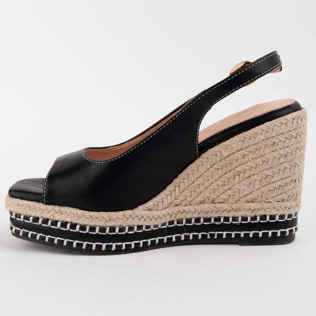 Espadrille Wedges für Damen. Einlegesohle aus 100% natürlichem Leder. Bequemer Sitz. Hergestellt von anderen Marken für unsere Marke. Ungefähre Maße: 9 cm Keil und 3 cm Plattform.