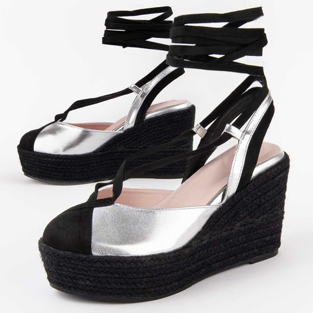 Wedge espadrille for women. 100% natural leather insole. Comfortable fit. Manufactured by other brands for our brand. Approximate measurements: 8 cm wedge and 3 cm platform