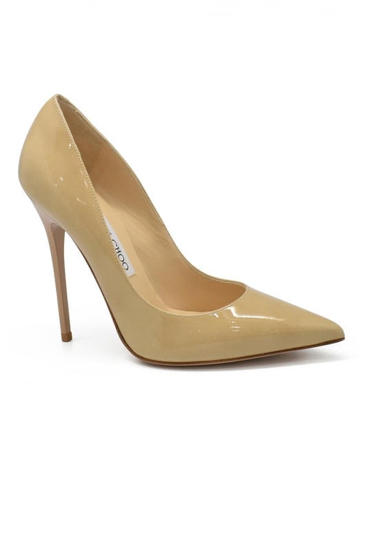 Zapatos de tacón Anouk Jimmy Choo en charol nude.Tacón de aguja.Forro de cuero.Suela de cuero.Altura tacón 12 cm.Made in Italy.