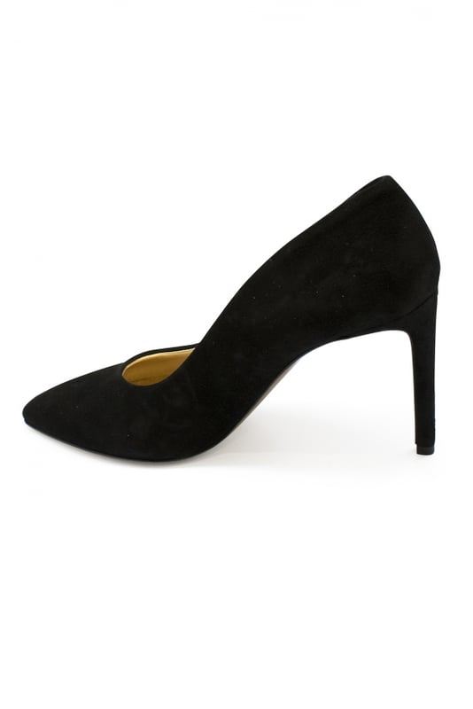 Zapatos de tacón Walter Steiger en ante negro.Tacón de 8 cm.Made in Italy.