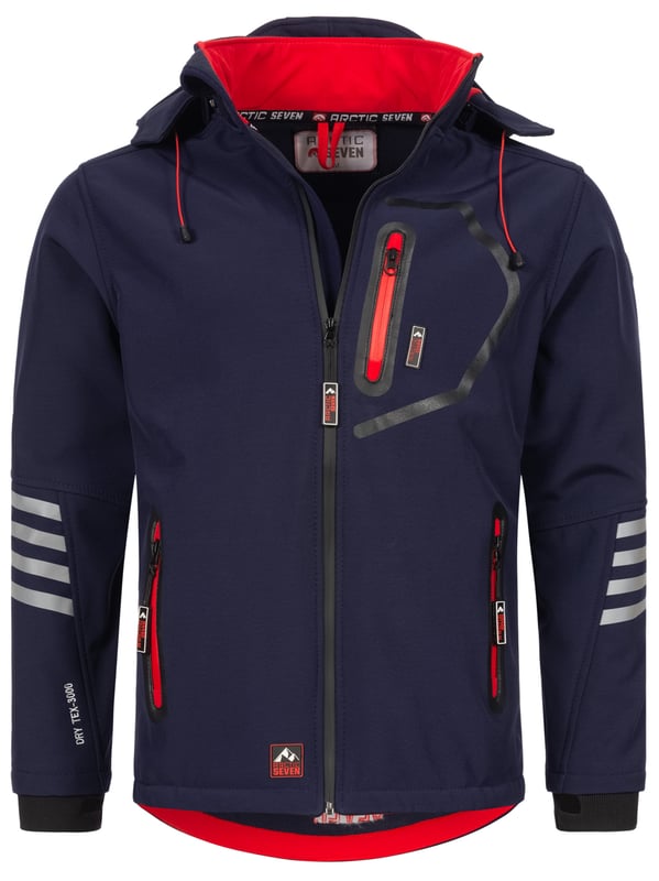 Arctic Seven Herren Softshell Jacke – Wind- & Wasserabweisende Übergangsjacke mit Abnehmbarer Kapuze

Diese funktionale Softshell-Jacke von Arctic Seven kombiniert modernes Design mit hoher Funktionalität. Dank Dry Tex - 3000 Protect ist sie wasserabweisend und wärmeisolierend – perfekt für Outdoor-Aktivitäten. Das leichte Material und der ergonomische Schnitt sorgen für optimalen Tragekomfort.

    Wind- & wasserabweisend – Schutz durch Dry Tex - 3000 Protect

    Hoher Kragen & Daumenlöcher – für besten Schutz vor Wind & Kälte

    Fleecegefütterte Taschen & Innenbereich – für angenehme Wärme

    Kapuze mit Kordelzug – abnehmbar per Reißverschluss

    Reflektierende Details – für bessere Sichtbarkeit im Dunkeln

    Große Arctic Seven Zipper & Patches – modernes Design mit Markenlogo

Material:

    Obermaterial: 96% Polyester, 4% Elasthan

    Innenmaterial: 100% Polyester (Fleece-Futter für zusätzliche Wärme)