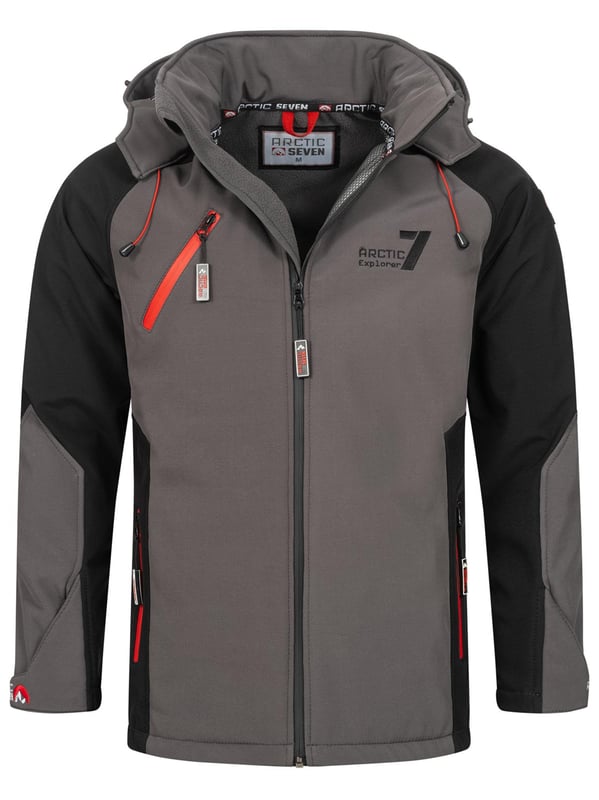 Chaqueta Softshell para hombre Arctic Seven: chaqueta para exteriores repelente al viento y al agua con capucha desmontable

Esta funcional chaqueta softshell de Arctic Seven combina un diseño moderno con una alta funcionalidad. Gracias a Dry Tex - 3000 Protect, es repelente al agua y aislante del calor, perfecto para actividades al aire libre. Las llamativas combinaciones de colores y el corte ergonómico garantizan un aspecto deportivo y una gran comodidad de uso.

Repelente al viento y al agua: protección con Dry Tex - 3000 Protect

Cuello alto con mentonera: evita de forma fiable el viento y el frío

Bolsillos e interior con forro polar para una calidez cómoda

Capucha con cordón: desmontable con cremallera

Corte ergonómico y puños ajustables: para un ajuste óptimo

Cremalleras grandes y detalles del logotipo: diseño deportivo y moderno

Material:

Material exterior: 96% poliéster, 4% elastano

Material interior: 100% poliéster (con forro polar)