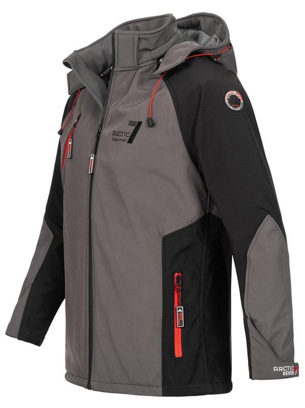 Chaqueta Softshell para hombre Arctic Seven: chaqueta para exteriores repelente al viento y al agua con capucha desmontable

Esta funcional chaqueta softshell de Arctic Seven combina un diseño moderno con una alta funcionalidad. Gracias a Dry Tex - 3000 Protect, es repelente al agua y aislante del calor, perfecto para actividades al aire libre. Las llamativas combinaciones de colores y el corte ergonómico garantizan un aspecto deportivo y una gran comodidad de uso.

Repelente al viento y al agua: protección con Dry Tex - 3000 Protect

Cuello alto con mentonera: evita de forma fiable el viento y el frío

Bolsillos e interior con forro polar para una calidez cómoda

Capucha con cordón: desmontable con cremallera

Corte ergonómico y puños ajustables: para un ajuste óptimo

Cremalleras grandes y detalles del logotipo: diseño deportivo y moderno

Material:

Material exterior: 96% poliéster, 4% elastano

Material interior: 100% poliéster (con forro polar)