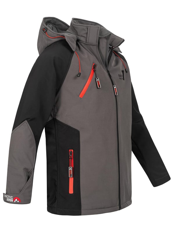 Chaqueta Softshell para hombre Arctic Seven: chaqueta para exteriores repelente al viento y al agua con capucha desmontable

Esta funcional chaqueta softshell de Arctic Seven combina un diseño moderno con una alta funcionalidad. Gracias a Dry Tex - 3000 Protect, es repelente al agua y aislante del calor, perfecto para actividades al aire libre. Las llamativas combinaciones de colores y el corte ergonómico garantizan un aspecto deportivo y una gran comodidad de uso.

Repelente al viento y al agua: protección con Dry Tex - 3000 Protect

Cuello alto con mentonera: evita de forma fiable el viento y el frío

Bolsillos e interior con forro polar para una calidez cómoda

Capucha con cordón: desmontable con cremallera

Corte ergonómico y puños ajustables: para un ajuste óptimo

Cremalleras grandes y detalles del logotipo: diseño deportivo y moderno

Material:

Material exterior: 96% poliéster, 4% elastano

Material interior: 100% poliéster (con forro polar)