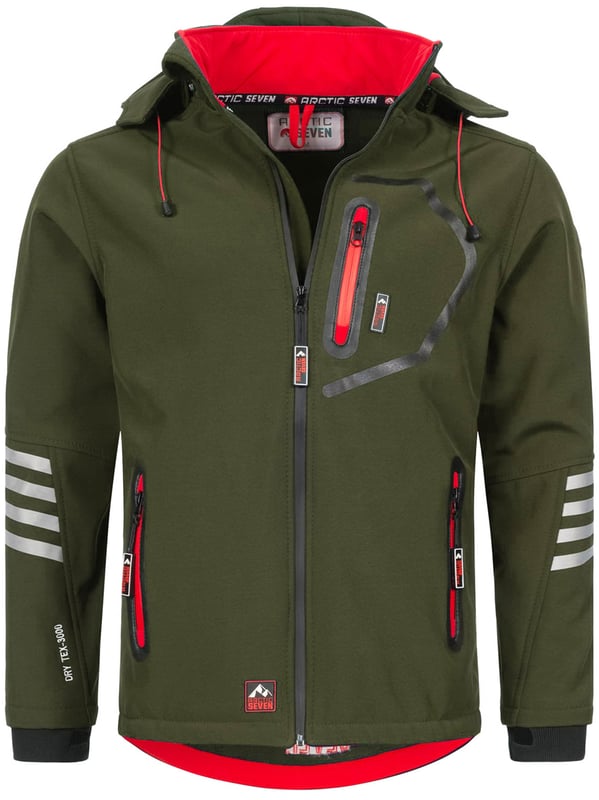 Arctic Seven Softshelljack voor heren - wind- en waterafstotende tussenjas met afneembare capuchon

Dit functionele softshelljack van Arctic Seven combineert modern design met hoge functionaliteit. Dankzij Dry Tex - 3000 Protect is het waterafstotend en warmte-isolerend - perfect voor buitenactiviteiten. Het lichtgewicht materiaal en de ergonomische snit zorgen voor een optimaal draagcomfort.

Wind- en waterafstotend - bescherming door Dry Tex - 3000 Protect

Hoge kraag en duimgaten – voor de beste bescherming tegen wind en kou

Met fleece gevoerde zakken en binnenkant - voor comfortabele warmte

Capuchon met trekkoord – afneembaar met rits

Reflecterende details - voor betere zichtbaarheid in het donker

Grote Arctic Seven Ritsen & Patches – modern design met merklogo

Materiaal:

Materiaal buitenkant: 96% polyester, 4% elastaan

Materiaal binnenkant: 100% polyester (fleece voering voor extra warmte)