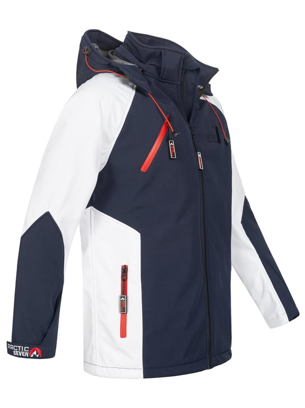 Chaqueta Softshell para hombre Arctic Seven: chaqueta para exteriores repelente al viento y al agua con capucha desmontable

Esta funcional chaqueta softshell de Arctic Seven combina un diseño moderno con una alta funcionalidad. Gracias a Dry Tex - 3000 Protect, es repelente al agua y aislante del calor, perfecto para actividades al aire libre. Las llamativas combinaciones de colores y el corte ergonómico garantizan un aspecto deportivo y una gran comodidad de uso.

Repelente al viento y al agua: protección con Dry Tex - 3000 Protect

Cuello alto con mentonera: evita de forma fiable el viento y el frío

Bolsillos e interior con forro polar para una calidez cómoda

Capucha con cordón: desmontable con cremallera

Corte ergonómico y puños ajustables: para un ajuste óptimo

Cremalleras grandes y detalles del logotipo: diseño deportivo y moderno

Material:

Material exterior: 96% poliéster, 4% elastano

Material interior: 100% poliéster (con forro polar)