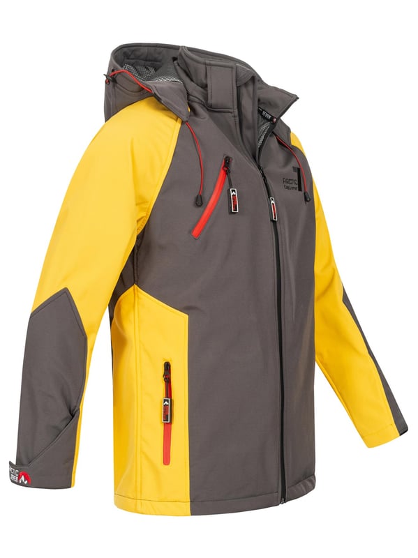 Arctic Seven Herren Softshell Jacke – Wind- & Wasserabweisende Outdoorjacke mit Abnehmbarer Kapuze

Diese funktionale Softshell-Jacke von Arctic Seven kombiniert modernes Design mit hoher Funktionalität. Dank Dry Tex - 3000 Protect ist sie wasserabweisend und wärmeisolierend – perfekt für Outdoor-Aktivitäten. Die auffälligen Farbkombinationen und der ergonomische Schnitt sorgen für eine sportliche Optik und hohen Tragekomfort.

    Wind- & wasserabweisend – Schutz durch Dry Tex - 3000 Protect

    Hoher Kragen mit Kinnschutz – hält Wind & Kälte zuverlässig ab

    Fleecegefütterte Taschen & Innenbereich – für angenehme Wärme

    Kapuze mit Kordelzug – abnehmbar per Reißverschluss

    Ergonomischer Schnitt & verstellbare Armabschlüsse – für optimalen Sitz

    Große Zipper & Logo-Details – sportliches & modernes Design

Material:

    Obermaterial: 96% Polyester, 4% Elasthan

    Innenmaterial: 100% Polyester (mit Fleece-Futter)