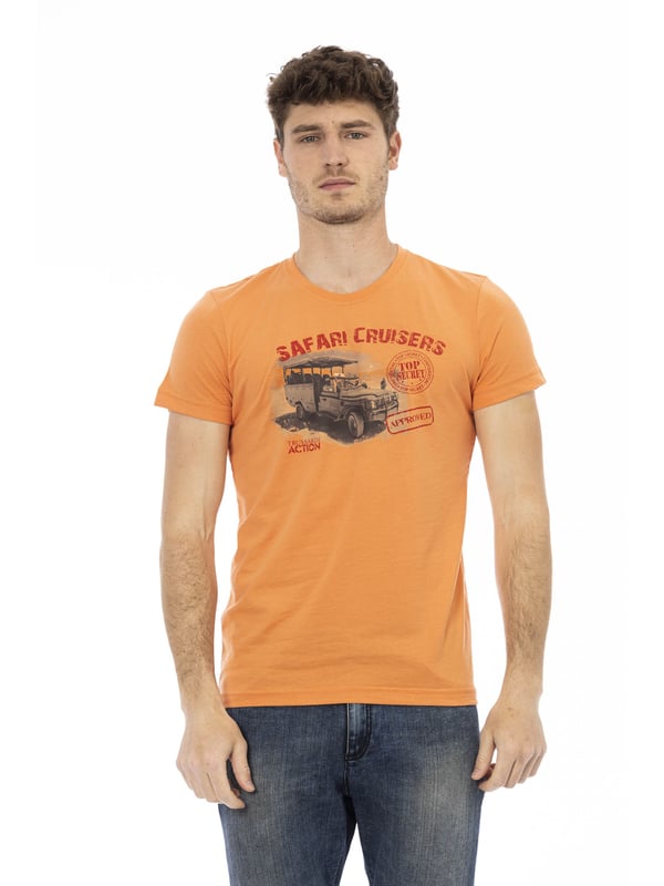 Camiseta De Manga Corta Con Cuello Redondo. Estampado frontal.