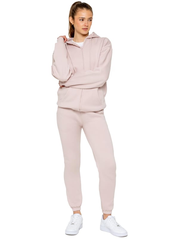 Enzo Womens Oversized Hoodie Tracksuit Set. Pullover Sweatshirt With Hood And Sweatpants Joggers Set. Oversized Hoodie And Regular Fit Joggers With Cuffed Design And Brushed Back Inner Fleece. Oversized Relaxed Fit For Casual Wear. Essential Loungewear Tracksuit.