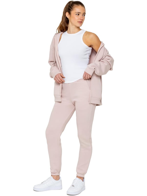 Enzo Womens Oversized Hoodie Tracksuit Set. Pullover Sweatshirt With Hood And Sweatpants Joggers Set. Oversized Hoodie And Regular Fit Joggers With Cuffed Design And Brushed Back Inner Fleece. Oversized Relaxed Fit For Casual Wear. Essential Loungewear Tracksuit.