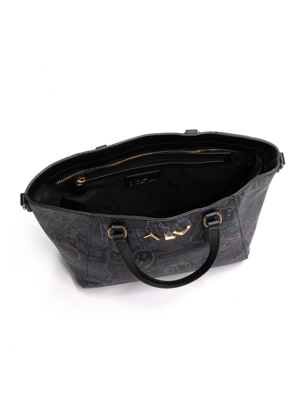 Bolso de mujer. El cierre es con cremallera. Los bolsillos internos son dos con cremallera y dos abiertos. Los bolsillos externos están ausentes. La bandolera es ajustable en piel. El mango es de cuero. Hay un compartimento interno. El material externo es 100%PU. Internamente es 100% Poliéster. Medidas: 37x14x25 cm. Producto de moda