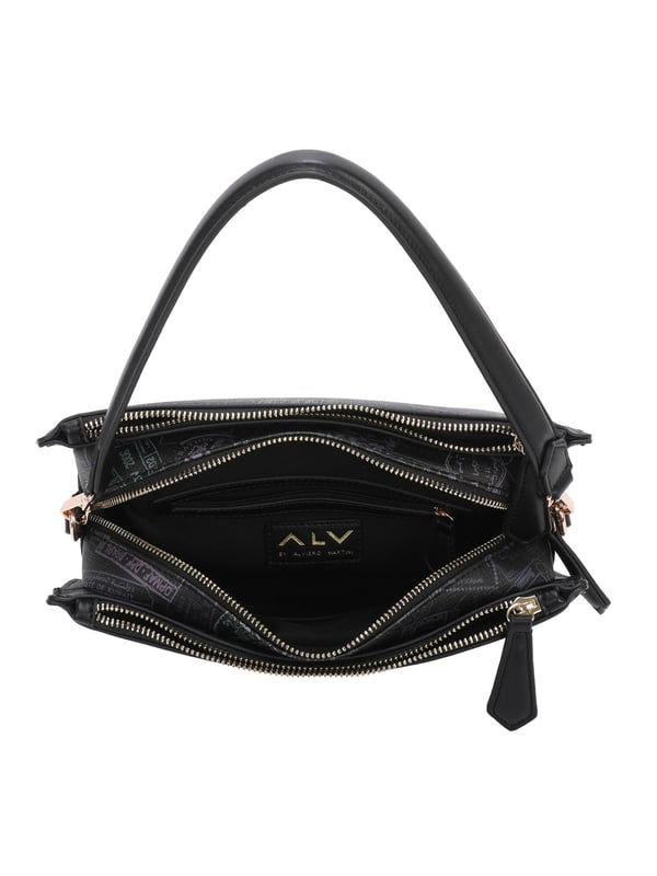Bolso bandolera para mujer. El cierre es con cremallera. Los bolsillos internos son dos con cremallera y dos abiertos. Los bolsillos externos están ausentes. La bandolera es ajustable en piel. El mango es de cuero. Hay un compartimento interno. El material externo es 100%PU. Internamente es 100% Poliéster. Medidas: 28x10x20 cm. Producto de moda