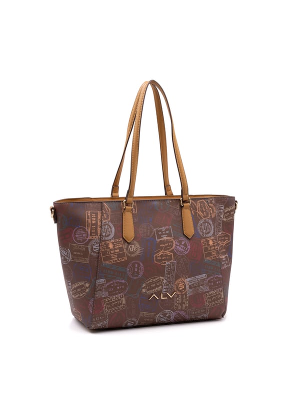 Damesschoudertas met ritssluiting. twee rits- en twee open binnenzakken. afwezige externe zakken. verstelbaar in lederen schouderband. met leren handvat. een binnencompartiment.  extern materiaal. 100% polyester binnenkant. Afmetingen: 44x16x28 cm. Modeproduct