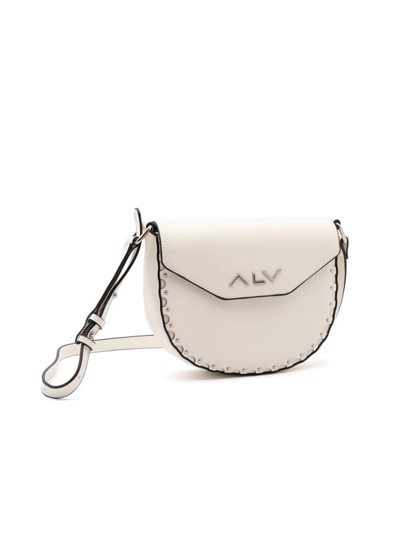Bolso bandolera para mujer. El cierre es rápido. Los bolsillos internos son dos con cremallera y dos abiertos. Los bolsillos externos están ausentes. La bandolera es ajustable en piel. Falta el mango. Hay un compartimento interno. El material externo es 100%PU. Internamente es 100% Poliéster. Medidas: 23x7x18 cm. Producto de moda