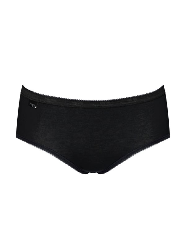 Sloggi Basic+ Midi Brief. Mid-rise knickers with moderate rear coverage. Cotton rich knickers. 2 Pack. The product is machine washable.