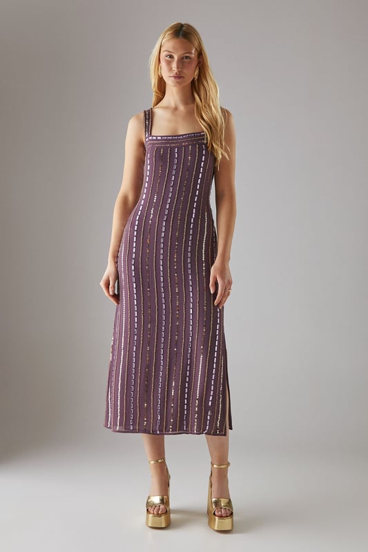 knee length dresses for ladies Shona Joy Saunders Marine Stripe Cotton Midi Dress main image 1