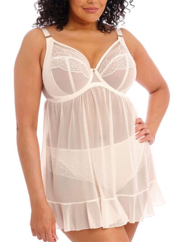 Elomi Priya Babydoll. With three section cups, for good uplift and seperation. This product is hand-wash only.