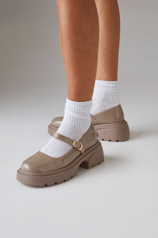 Faith: Elliora Faux Patent Leather Mary Jane Chunky Shoes
