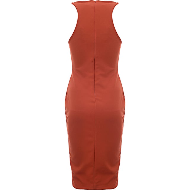 Club L London Women's Pink Cut-Out Neck Detail Midi Dress