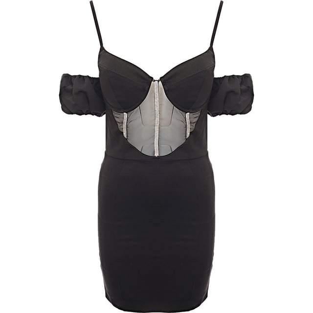 Fabric: 95% Polyester, Fabric: 5% ElastaneTurn heads with the Club L premium sheer bodice mini dress in classic black. Crafted from a blend of 95% polyester and 5% elastane, this dress offers a comfortable and flattering fit. The sheer bodice adds a touch of allure, while the puff sleeves provide a stylish and dramatic flair. Perfect for special occasions or a night out, this mini dress combines elegance and modern design. Pair it with your favorite heels and accessories for a complete, show-stopping look.