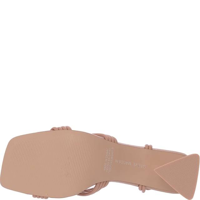 Upper: 100% Polyurethane, Lining: 100% Polyurethane, Sole: 100% Rubber. The Steve Madden Miraya ankle tie heeled sandals in tan are a stunning addition to any wardrobe, featuring a playful design on the front that adds a touch of whimsy to the sophisticated silhouette. These sandals boast a chic lace-up fastening that gracefully wraps around the ankle, a stylish peep toe, and a comfortable mid-block heel perfect for any occasion. Whether paired with a summer dress or your favorite jeans, they promise to elevate your look with their unique charm and elegant construction.