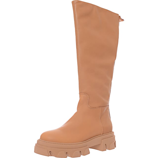 Insert: 100% Leather, Upper: 100% Leather, Lining: 10% Leather, Lining: 90% Plastic, Sole: 100% Rubber The Steve Madden Mana Leather Knee High Boots in Camel are a stylish and sophisticated addition to any wardrobe. These boots feature a luxurious upper made entirely of 100% leather, providing a premium look and feel. The insert is also 100% leather, ensuring a comfortable and high-quality fit. The lining is a combination of 10% leather and 90% plastic, which offers a balance of comfort and durability. The sole is made from 100% rubber, providing excellent grip and stability, making these boots suitable for various surfaces and weather conditions.