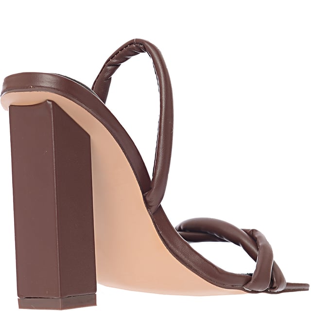 Upper: 100% Polyurethane, Lining: 100% Polyurethane, Sole: 100% Rubber Public Desire Womens Wide Fit Everly Block Heel In Brown