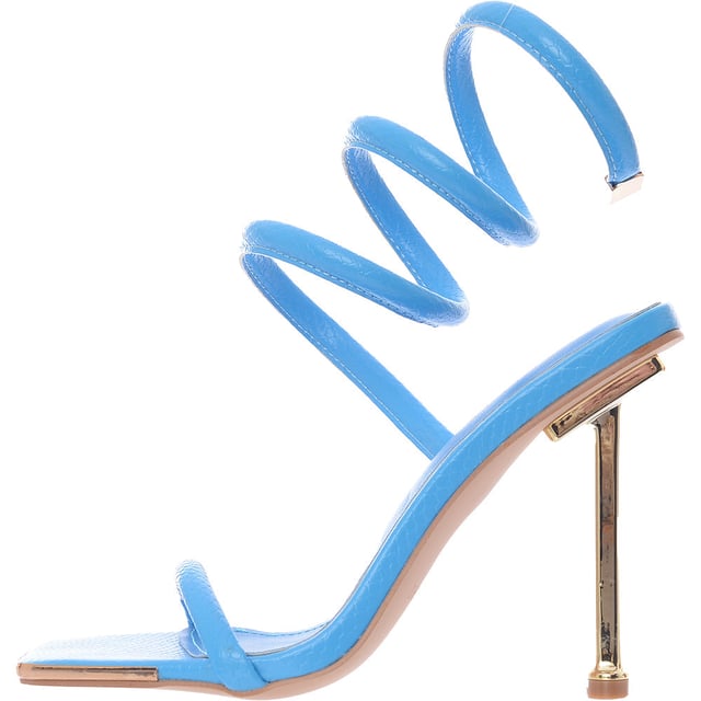 Upper: 100% Polyurethane, Lining: 100% Polyurethane, Sole: 100% Rubber Simmi Shoes Womens  Eloise Wrap Ankle Heel In Blue