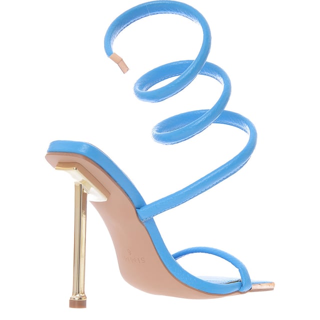 Upper: 100% Polyurethane, Lining: 100% Polyurethane, Sole: 100% Rubber Simmi Shoes Womens  Eloise Wrap Ankle Heel In Blue