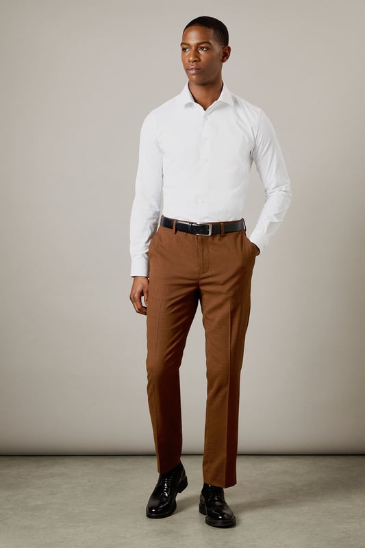 Slim fit design for a modern, tailored silhouette
        Versatile twill fabric with a subtle sheen
        Belt loops for accessorising
        Crisp centre creases for a polished look
        Rear welt pockets for a sleek finish
    
    These Burton slim fit suit trousers are the perfect foundation for your smart wardrobe. The tailored silhouette offers a contemporary edge while maintaining a classic appeal. Crafted from a twill fabric, they provide comfort and durability for all-day wear. Style these trousers with a crisp white shirt and polished Oxfords for a sophisticated office ensemble. For smart-casual events, pair them with a fine-knit jumper and leather trainers. The versatile design makes them suitable for various occasions, from important business meetings to after-work drinks with colleagues. Add a matching jacket for a complete suit look, or mix and match with other pieces to create unique outfits. These trousers are a staple for the modern gentleman who appreciates timeless style with a refined twist.