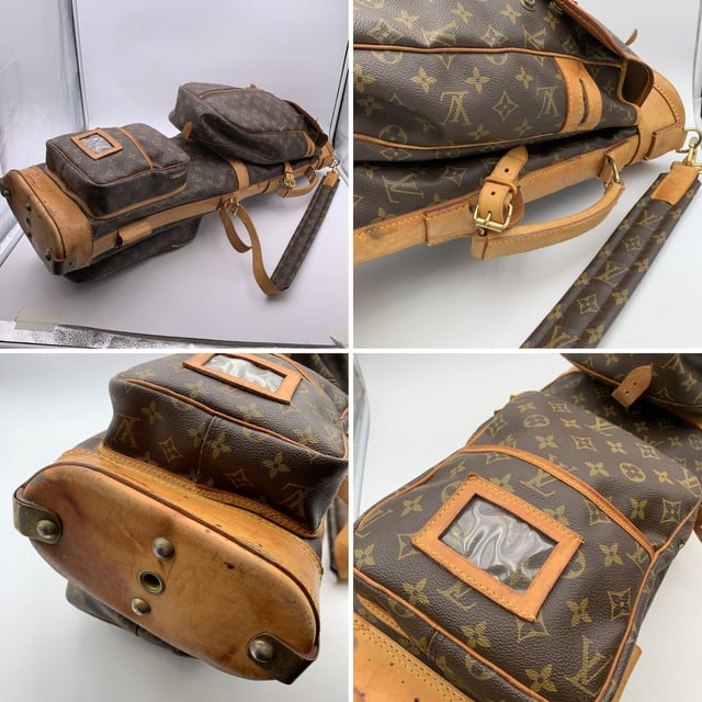 VINTAGE, RRP AS NEW
This vintage Louis Vuitton golf bag is a perfect blend of style and practicality, ideal for any discerning golfer who appreciates both form and function. Crafted from the iconic monogram canvas, this bag is finished with rich genuine leather accents and gold metal hardware, showcasing Louis Vuitton's timeless luxury. The bag is designed to hold a full set of golf clubs and includes a six-tee holder, ensuring that you're always ready for your game.  With three large zippered pockets and several flat pockets, you'll have ample space to store clothing, towels, golf balls, and even an umbrella for those unexpected weather changes. The side handle makes it easy to maneuver, while the padded and adjustable shoulder strap ensures comfort as you carry your gear. Additionally, the removable leather ID tag adds a personalized touch to this already exceptional piece.  Finished with "Louis Vuitton Paris - Made in France" engraved on the leather trim, this golf bag is not just a functional accessory but a statement of luxury and craftsmanship. Whether you're heading to the course or simply adding a classic piece to your collection, this Louis Vuitton golf bag is a standout choice. Condition Rating: C - USEDCondition Details: Many stains, scratches and darkness on leather parts (especially on the bottom). Some darkness on the hardware. Please check the photos carefully and ask if you need to know more details or if you have any doubts.Measurements (cm):Depth: 19.1Height: 87.6Length: 24.1Other Details: Dustbag? NoKeys? NoBox? No Measurments:  width: 191 mm length: 241 mm height: 876 mm