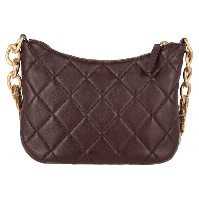VINTAGE, RRP AS NEW
The Chanel CC Quilted Mixed Chain Hobo Shoulder Bag in brown leather exudes timeless luxury with its iconic quilted design and mixed metal chain straps. Crafted from rich brown leather, it adds a sophisticated touch to any ensemble while offering practicality with its spacious interior. For a chic, everyday look, pair it with a tailored coat and jeans, or dress it up with a silk blouse and midi skirt for an elegant evening outing. This versatile bag effortlessly elevates any outfit, making it a must-have statement piece for the modern woman.

 Chanel CC Quilted Mixed Chain Hobo Shoulder Bag in Brown Leather

Condition: Excellent
Signs of wear: No retail tag, No visible sign of wear., 
Packaging: Dust bag
Color: Brown | ochre
Material: Leather | lambskin leather
Size: One Size | One Size
Measurements: Width: 60; Height: 160; Length: 230; Handle drop: 270; Strap length: 540
SKU: NAPPUGBBA462952W
