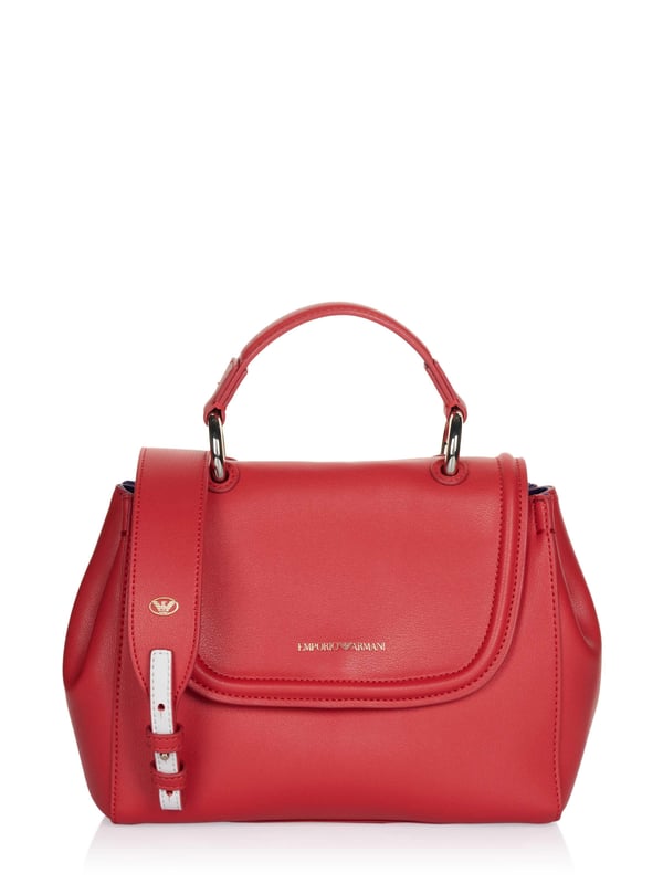 100% PVC; Bolsa Emporio Armani; Modelo: Y3A088 YH24A 82277; Fabricación de alta calidad; Un compartimento principal con solapa, un compartimento interior; Un mango; Una correa de hombro desmontable y ajustable; Material interior, correa de hombro y patas en colores contrastantes; Detalles metálicos en color dorado; Detalles del logo de Emporio Armani.