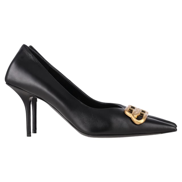 Balenciaga Square Knife BB Pumps in Black Leather Balenciaga Square Knife BB Pumps in Black Leather