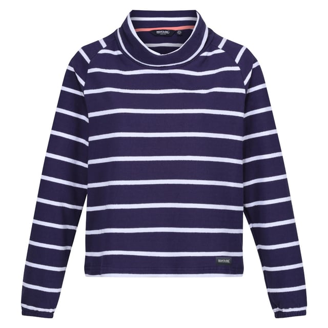 The Havendo women's jumper from Regatta makes the perfect wardrobe addition.  Thanks to the polycotton towelling blend, you're gifted lasting comfort. The ladies sweater is finished with a loose funnel neck design for a laid-back look. It's perfect for coastal walks or city strolls.