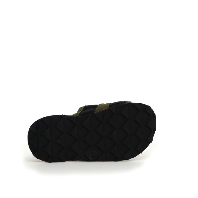 Slide sandals with adjustable straps and a durable technical nylon fabric band. Anatomical cork insole with superior moisture absorption and antibacterial properties for all-day comfort. Non-slip rubber sole ensures stability and durability.