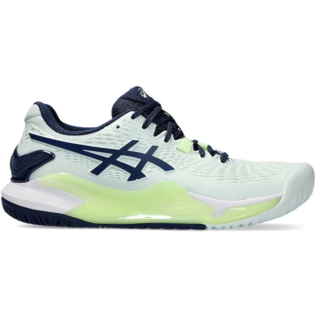 Experience exceptional performance on the court with the Asics Gel-Resolution 9 Women's Blue Tennis Shoes. Designed specifically for competitive female players, these tennis shoes combine innovative cushioning with enhanced stability features to deliver precise movements and superior comfort during high-intensity matches. The bold blue finish not only exudes confidence but also adds a vibrant edge to your on-court style.
Key Features
Advanced GEL Cushioning: 

Asics’ signature GEL technology absorbs impact and reduces stress on your joints, providing excellent shock absorption during quick stops and aggressive movements.

Enhanced Court Stability: 

Engineered with reinforced overlays and a supportive midsole to offer superior lateral stability, ensuring you remain balanced during rapid direction changes.

Durable Outsole: 

Features a non-marking rubber outsole designed for optimal traction on tennis courts, delivering reliable grip and durability even during intense play.

Breathable Upper: 

Constructed with a lightweight, high-performance mesh that promotes airflow, keeping your feet cool and comfortable throughout long matches.

Secure Fit: 

A precision lace-up system and adaptive design lock your foot in place for maximum support and control on every serve and volley.

Striking Blue Aesthetic: 

A vibrant blue colorway accented with modern design details, making these shoes as stylish as they are performance-driven.

Elevate your tennis game with the Asics Gel-Resolution 9 Women's Blue Tennis Shoes—where cutting-edge technology meets dynamic design for peak performance on every point.