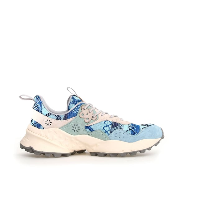 Sneaker with a breathable knitted fabric upper, featuring geometric embroidery and premium suede inserts. Soft fabric lining and antibacterial cork insole for enhanced comfort. Durable rubber sole for reliable traction and long-lasting wear.