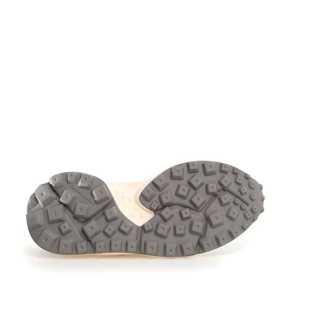 Sneaker with a breathable knitted fabric upper, featuring geometric embroidery and premium suede inserts. Soft fabric lining and antibacterial cork insole for enhanced comfort. Durable rubber sole for reliable traction and long-lasting wear.