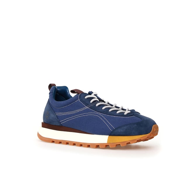Flower Mountain New Asuka Universal Works Off White Trainers Sneaker with suede and cotton canvas upper featuring an antibacterial cork insole for enhanced freshness. Designed with a durable rubber sole for long-lasting wear and superior traction.