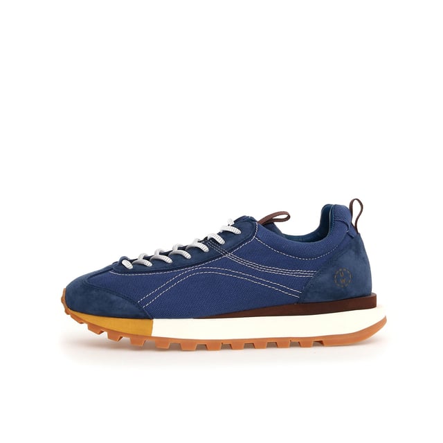 Flower Mountain New Asuka Universal Works Off White Trainers Sneaker with suede and cotton canvas upper featuring an antibacterial cork insole for enhanced freshness. Designed with a durable rubber sole for long-lasting wear and superior traction.