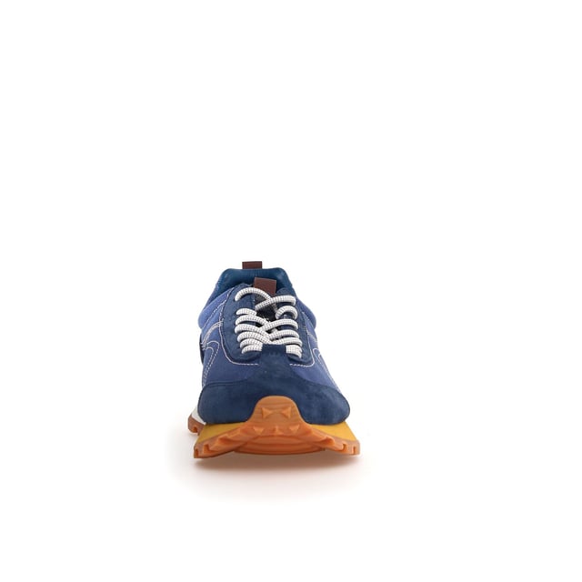 Flower Mountain New Asuka Universal Works Off White Trainers Sneaker with suede and cotton canvas upper featuring an antibacterial cork insole for enhanced freshness. Designed with a durable rubber sole for long-lasting wear and superior traction.