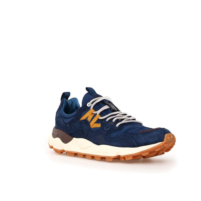 Quintessentially Flower Mountain  the Yamano 3 is an eye-catching  eclectic urban design crafted from Japanese fabrics and suede overlay inserts. Perfect for those seeking quality and all-day comfort in the form of a contemporary  expressive silhouette.