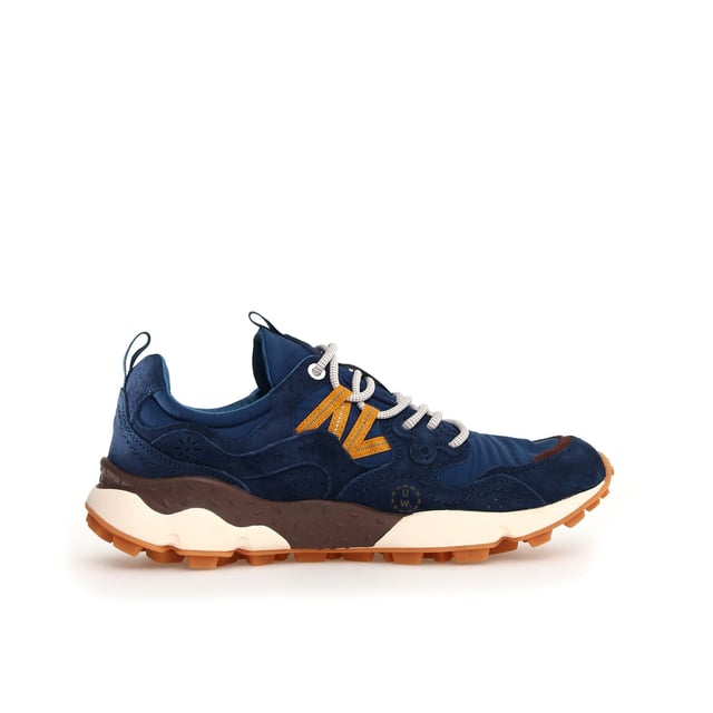 Quintessentially Flower Mountain  the Yamano 3 is an eye-catching  eclectic urban design crafted from Japanese fabrics and suede overlay inserts. Perfect for those seeking quality and all-day comfort in the form of a contemporary  expressive silhouette.