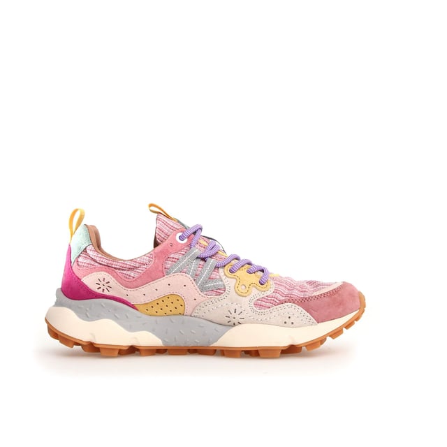 Quintessentially Flower Mountain  the Yamano 3 is an eye-catching  eclectic urban design crafted from Japanese fabrics and suede overlay inserts. Inspired by the bright colours and motifs of nature. Perfect for those seeking quality and all-day comfort in the form of a contemporary  expressive silhouette.